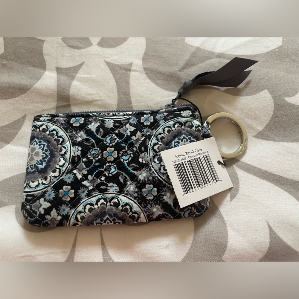 Vera Bradley Black and Blue Floral ID Holder